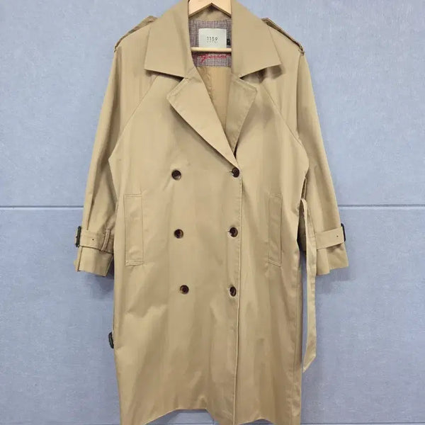 [BUNJANG] 1159 Studios Basic Double Trench Coat (Beige, Size S) / 1159 STUDIOS 베이직 더블 트렌치 코트
