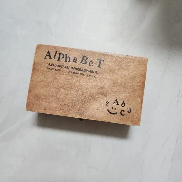 [BUNJANG] Alphabet Number Wood Stamps Set / 알파벳 숫자 우드 스탬프