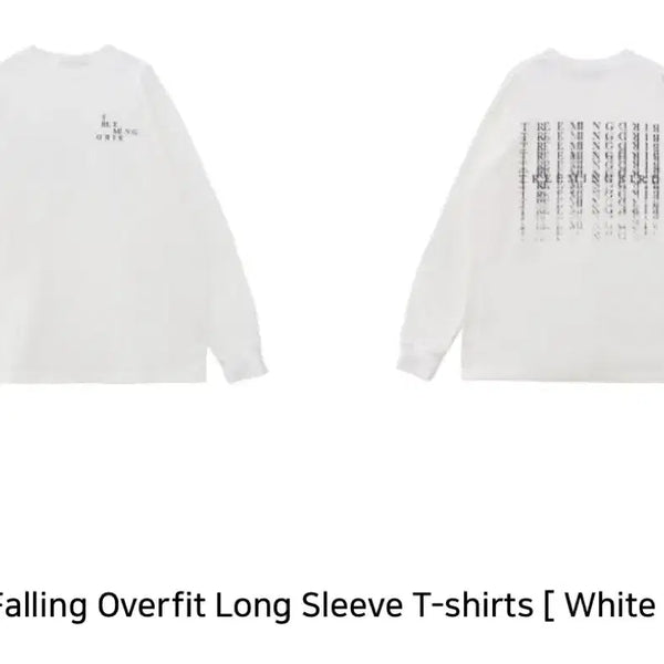 [BUNJANG] Triming Bird Falling Overfit Long Sleeve T-Shirt White / 트리밍버드) Falling Overfit Long Sleeve WH F