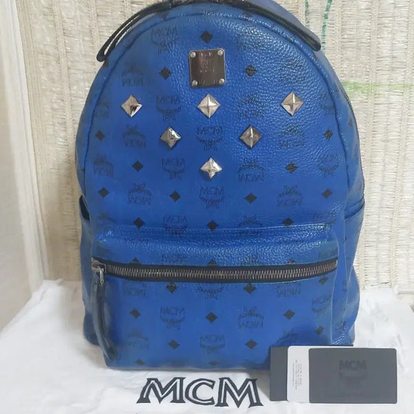 [BUNJANG] MCM Visetos Stark Backpack Blue / 정품)MCM 비세토스 슈타크 백팩 블루 가방