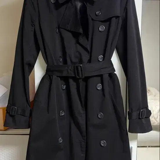 [BUNJANG] Marie Market Black Trench Coat / 새상품)마리마켓 블랙 트렌치코트