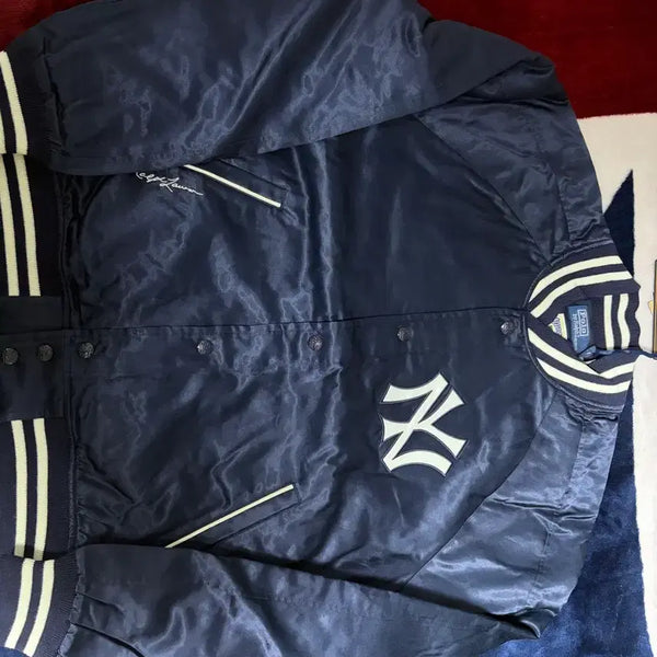 [BUNJANG] Polo Ralph Lauren Yankees Satin Varsity Jacket L / 폴로랄프로렌 양키스 새틴 바시티 자켓 L