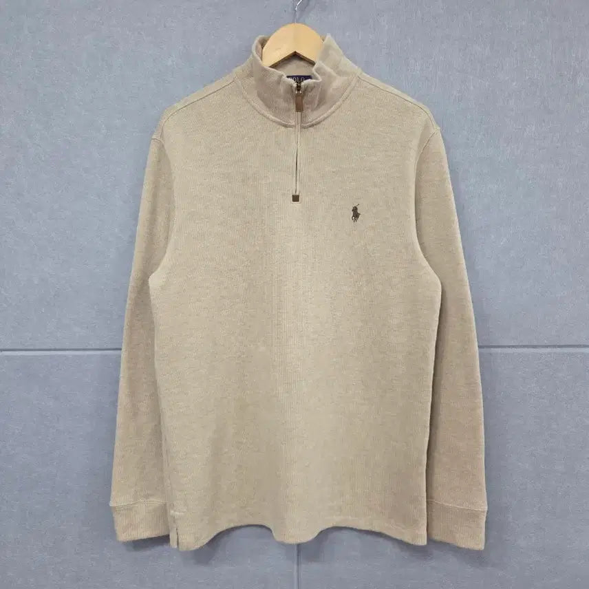 [BUNJANG] Polo Ralph Lauren Cotton Half-Zip Oatmeal Sweater / 폴로 랄프로렌 코튼 하프집업 오트밀