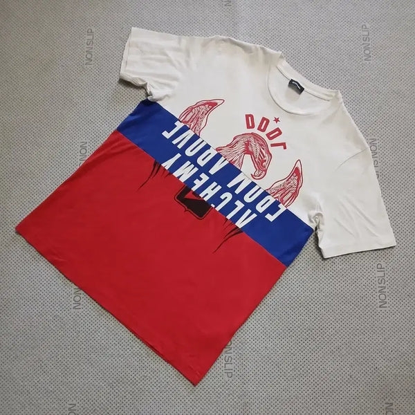 [BUNJANG] Diesel Short Sleeve T-Shirt White Red Blue / 디젤 반팔티 화이트 레드 블루