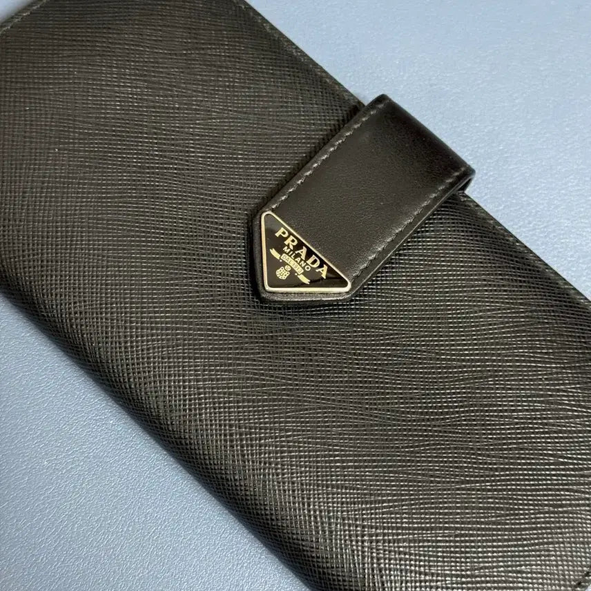 [BUNJANG] Prada Saffiano Leather Snap Closure Long Wallet / 프라다 사피아노 스냅 클로저 장지갑