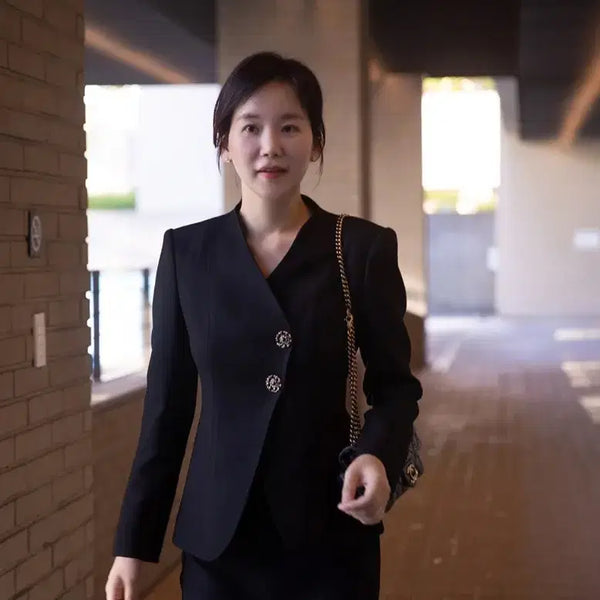 [BUNJANG] Jewelry Button Black Jacket (S) & Skirt (M) Set / (새상품).블랙 쥬얼리 자켓S 스커트M