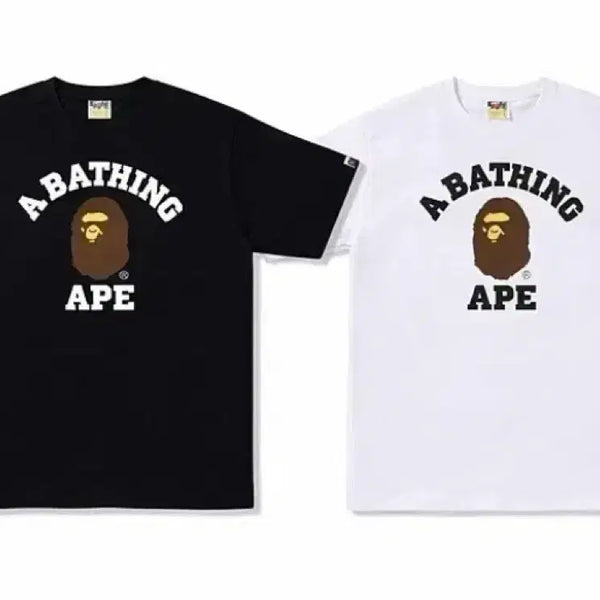 [BUNJANG] BAPE College T-Shirt Black/White Sealed New Product / 세일특가)베이프 컬리지 반팔티 블랙/화이트 미개봉새상품