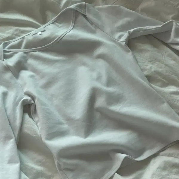 [BUNJANG] Partimento Women's Boatneck 7/10 Sleeve Top White / 파르티멘토 우먼 보트넥 7부 WHITE