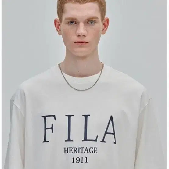 [BUNJANG] Fila Heritage Serif Logo Loose Fit Short Sleeve T-Shirt / 휠라 헤리티지 세리프 로고 루즈핏 반팔티