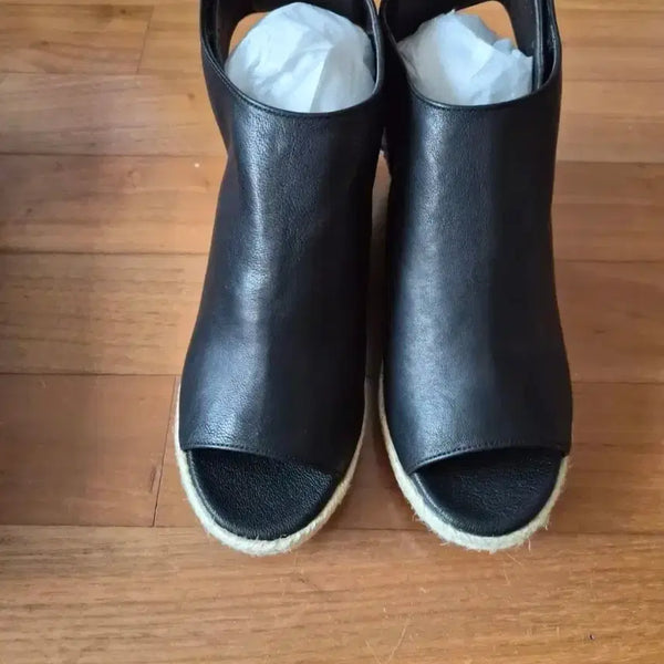 [BUNJANG] Vera Wang Leather Wedge Sandals / 베라왕 웨지샌들