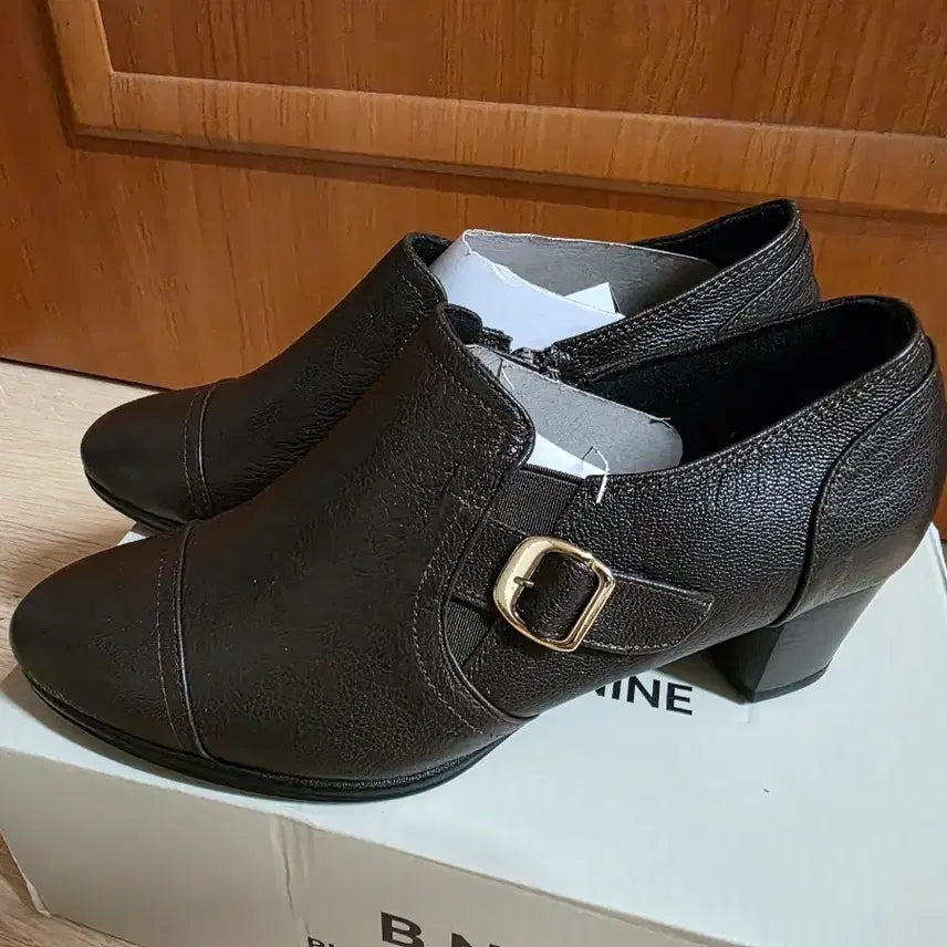 [BUNJANG] Handmade Cowhide Leather Belted Dress Shoes / (새상품) 국내 수제화 소가죽 벨트 구두..밤색..(245mm)