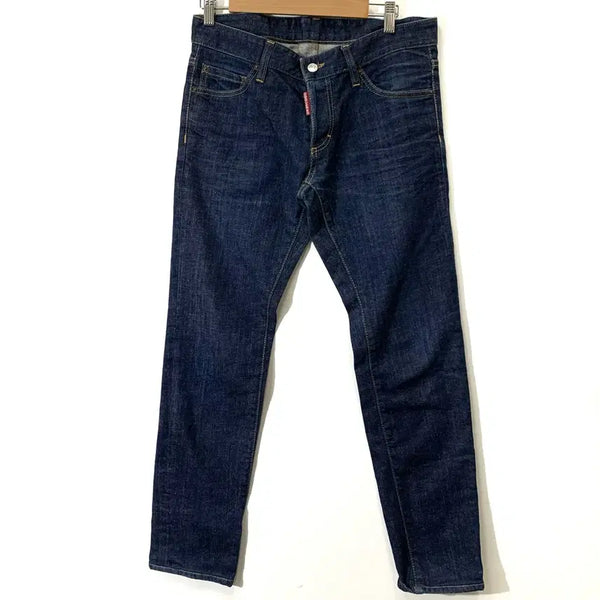 [BUNJANG] DSQUARED2 Leather Patch Selvedge Denim Pants / 디스퀘어드 가죽패치 셀비지 데님 팬츠