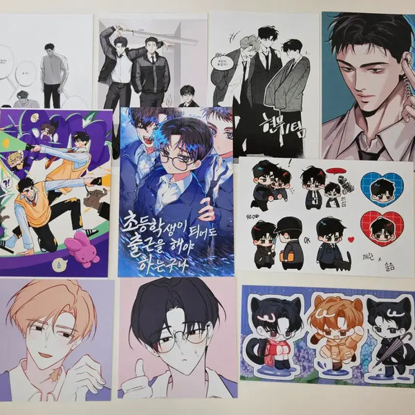 [BUNJANG] Mysterious Office Hyunmu Team 1 - Photo Booth Postcard + Sticker Bundle Set / 괴담출근 현무1팀 프박 엽서+스티커