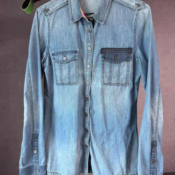 [BUNJANG] Burberry Women's Denim Shirt Size S-M / 버버리 여성 데님 셔츠 UK6/US6 (S~M)