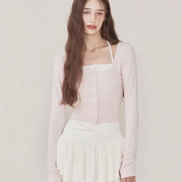 [BUNJANG] Not Your Roses Luna Cardigan Set Pink / 낫유어로즈 luna 루나 가디건세트 핑크