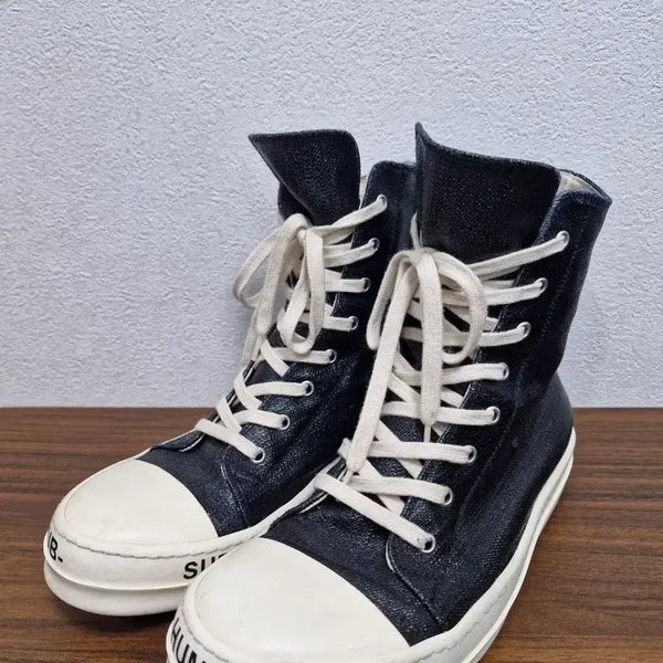 [BUNJANG] Rick Owens DRKSHDW SS21 Sub Human Waxed Ramones High Top / [41] 릭오웬스 다크쉐도우 SS21 Sub Human 왁스 라몬즈 하이