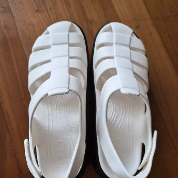 [BUNJANG] Crocs Stomp Sandals White / 크록스 스톰프 샌들