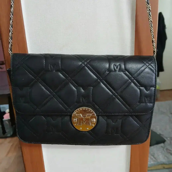 [BUNJANG] MCM Quilting Chain Crossbody Bag Black / 메트로시티 퀼팅 체인 크로스백 블랙