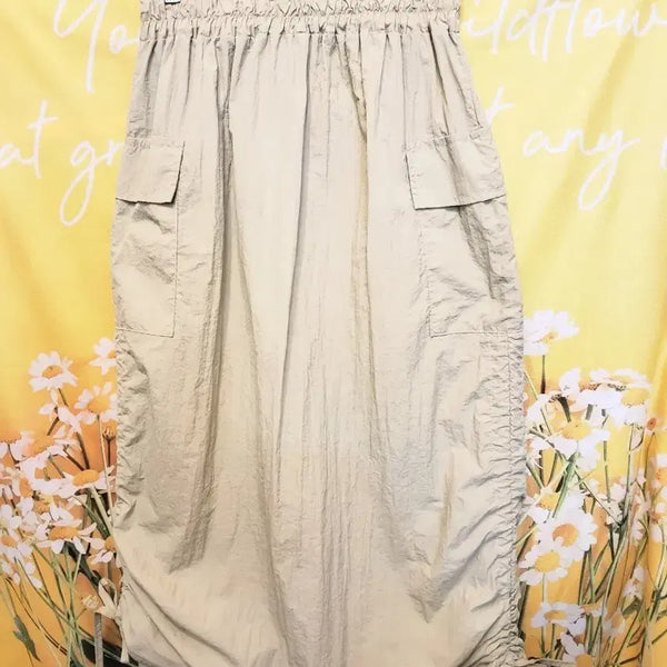 [BUNJANG] RichMood Beige Cargo Banding Long Skirt (Size S) / RichMood 베이지색 카고 밴딩롱스커트S