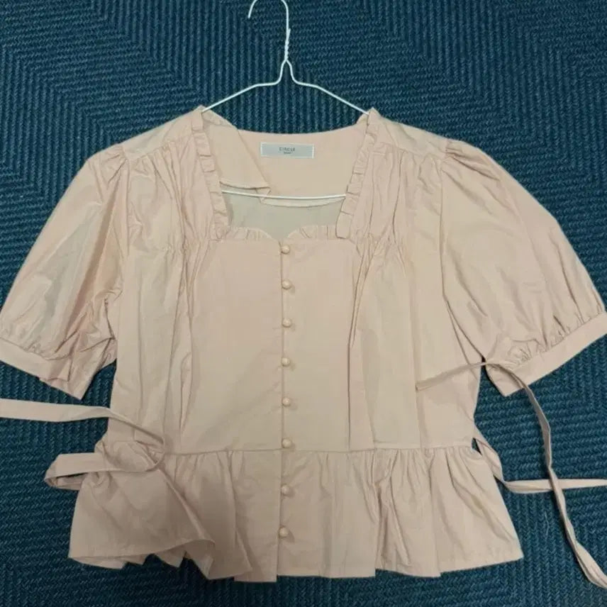 [BUNJANG] Pink Short Sleeve Blouse / 핑크 반팔 블라우스