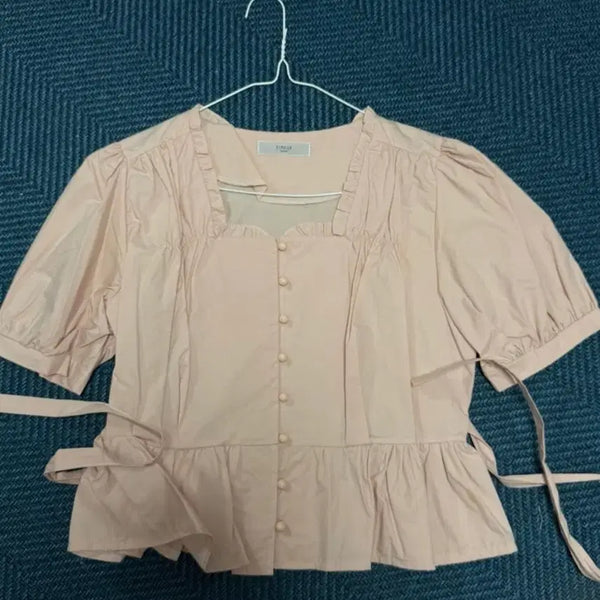 [BUNJANG] Pink Short Sleeve Blouse / 핑크 반팔 블라우스