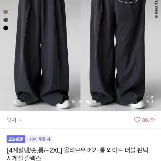 [BUNJANG] FITSHE Wide Double Pintuck Slacks / 핏시 와이드 더블 핀턱 슬랙스 에이블리