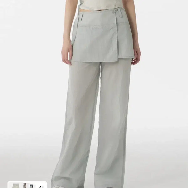 [BUNJANG] Musinsa Standard Women's Nylon Wrap Skirt Pants Ash Grey / 새상품) 무신사스탠다드우먼 우먼즈 나일론 랩 스커트 팬츠 애쉬 그레이