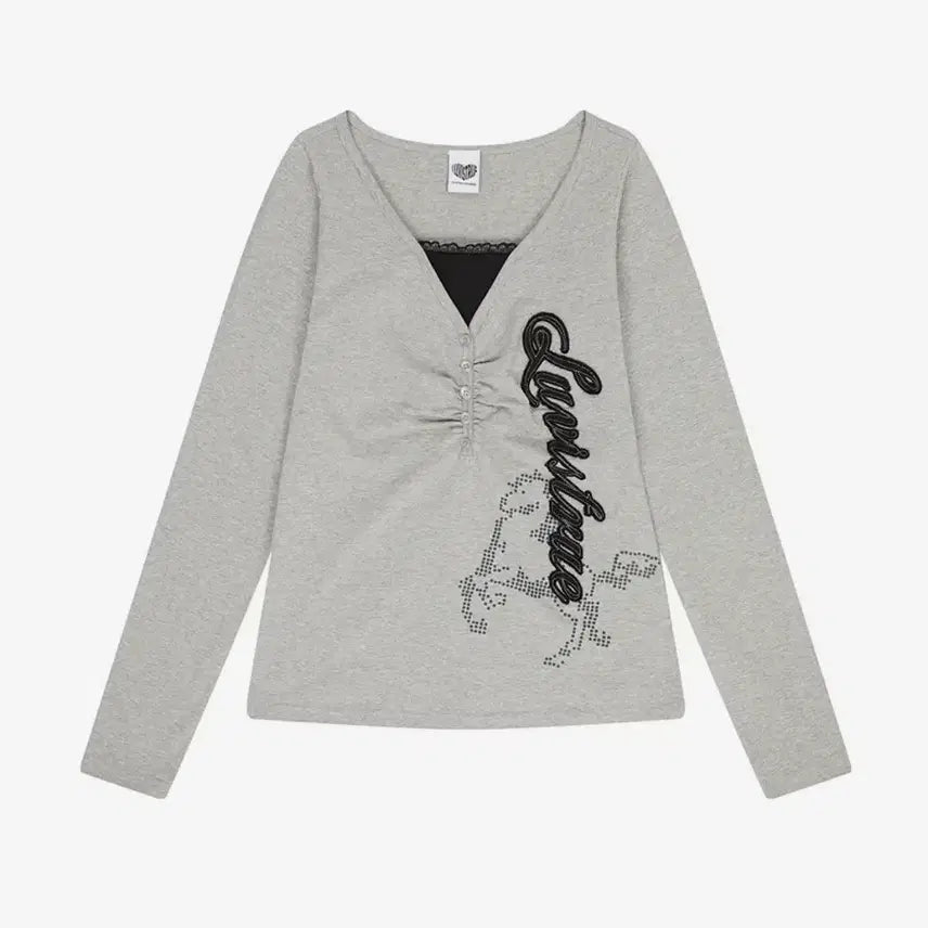 [BUNJANG] Loveistrue EL HORSE SLIM-FIT TEE (Gray) / 러브이즈트루 EL HORSE SLIM-FIT TEE(GRAY)