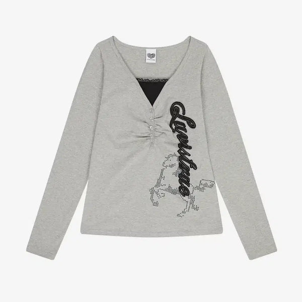 [BUNJANG] Loveistrue EL HORSE SLIM-FIT TEE (Gray) / 러브이즈트루 EL HORSE SLIM-FIT TEE(GRAY)
