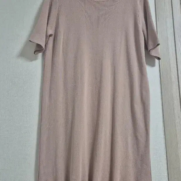 [BUNJANG] Knit Short Sleeve Dress Beige / 니트 반팔 원피스 베이지