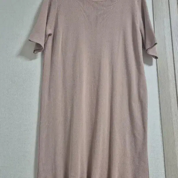 [BUNJANG] Knit Short Sleeve Dress Beige / 니트 반팔 원피스 베이지