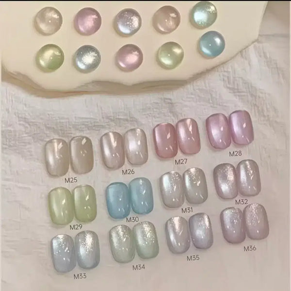[BUNJANG] 12 Color Magnetic Gel Nail Polish Set / 네일자석잴12종세트