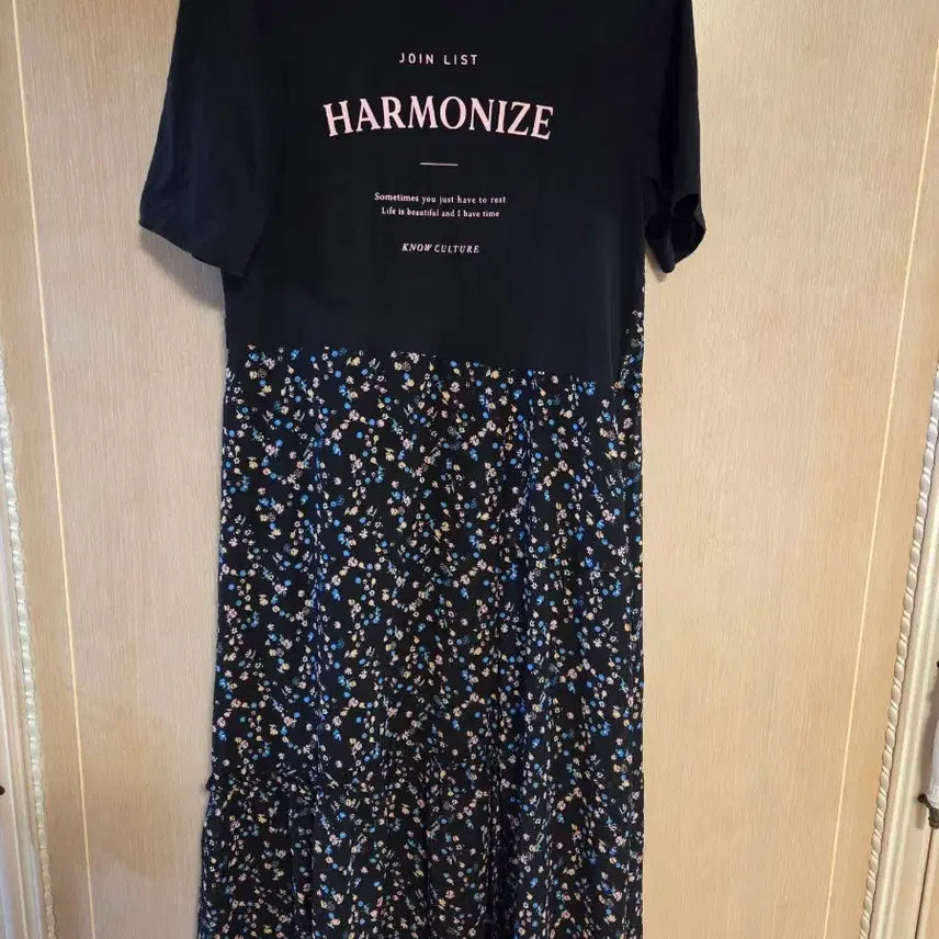 [BUNJANG] LIST Black Floral Mix Dress / 리스트 블랙 플로럴 믹스 원피스