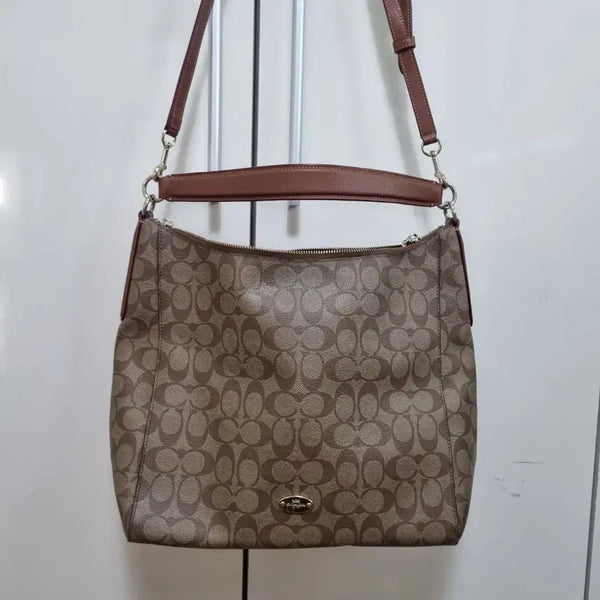 [BUNJANG] Coach Signature Shoulder Bag Brown / 코치 시그니처 숄더백 브라운