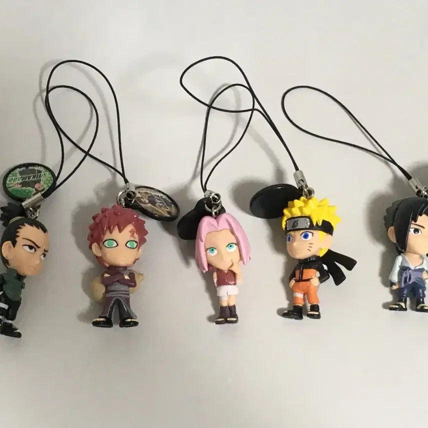 [BUNJANG] Naruto Classic Keychain Figure Strap Set (5 Types) / 나루토 고전 키링 피규어 스트랩 5종 일괄 세트