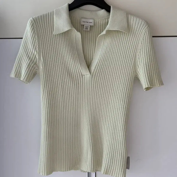[BUNJANG] Calvin Klein Mint Knit Sweater / 캐빈클라인