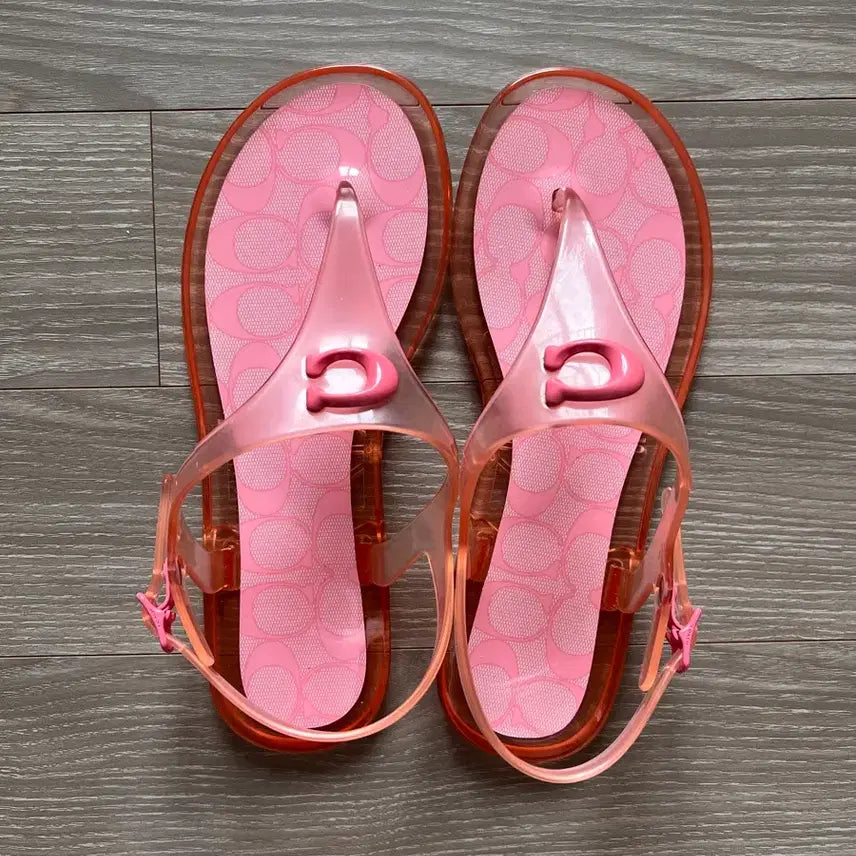 [BUNJANG] Coach Natalie Pink Jelly Flat Thong Sandals US 5 (225) / 새상품 코치 나탈리 핑크젤리 플랫쪼리샌들