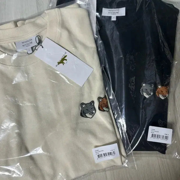 [BUNJANG] Maison Kitsuné Fox Head Embroidered Short Sleeve T-Shirt / S) 메종키츠네 반팔