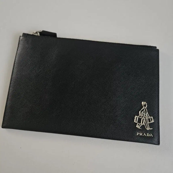[BUNJANG] Prada Saffiano Second Mini Pouch Clutch / 프라다 사피아노 세컨드 미니 클러치 파우치