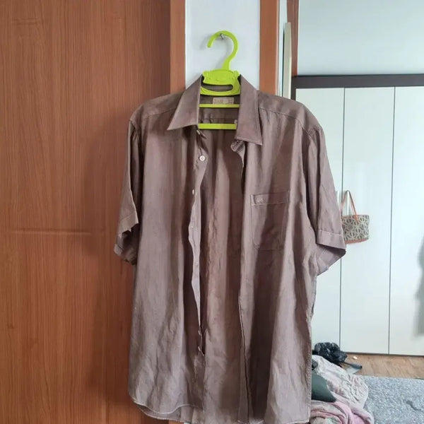 [BUNJANG] DAKS Men's Brown Short Sleeve Shirt / DAKS 남자 반팔 셔츠 브라운