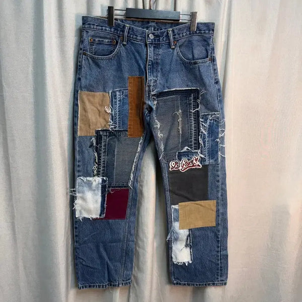 [BUNJANG] Levi's 559 Custom Patchwork Denim Pants / [34] 리바이스 559 커스텀 패치워크 데님 팬츠 청바지