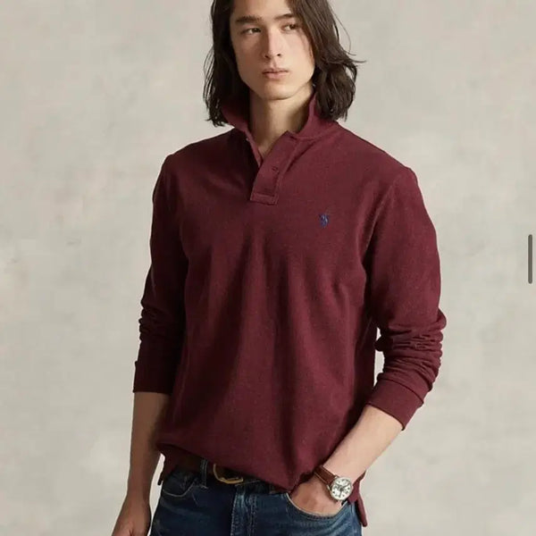 [BUNJANG] Polo Ralph Lauren Long Sleeve Polo Shirt Burgundy L / (새상품)폴로 랄프로렌 긴팔 카라티