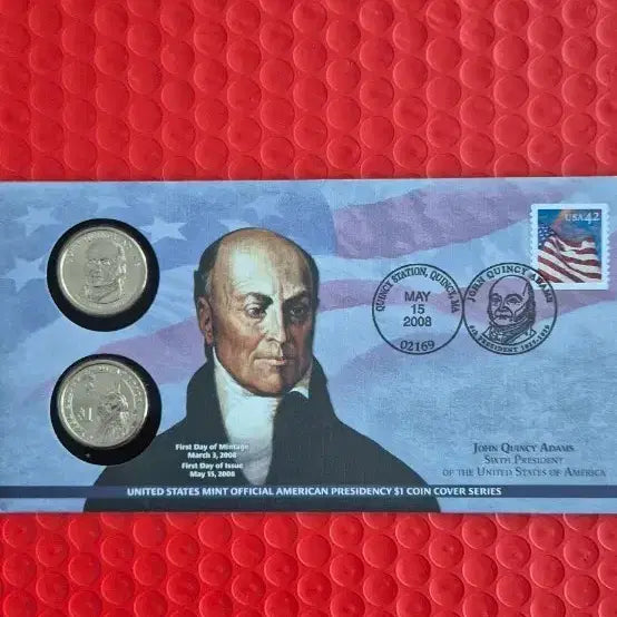 [BUNJANG] US Mint John Quincy Adams 6th President $1 Coin First Day Cover / 미국 조폐국 제6대 대통령 존 퀸시 애덤스 1달러 동전  초일봉투