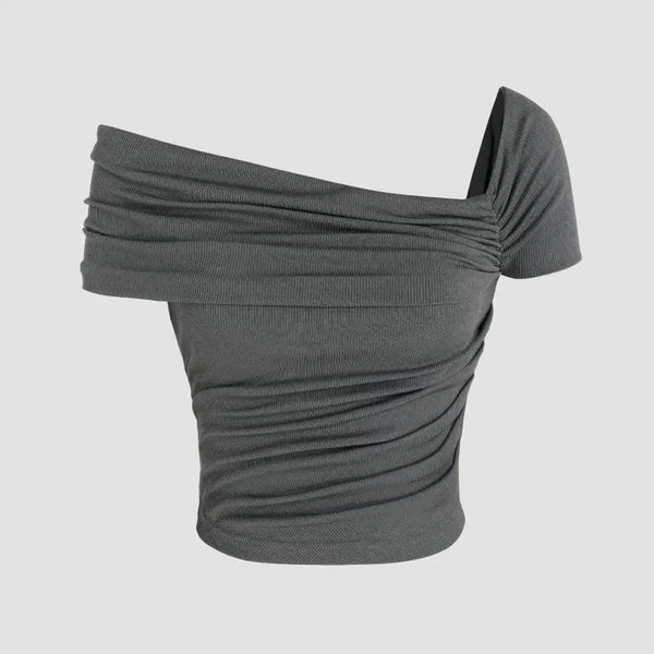 [BUNJANG] Shop Cider Crop Off-Shoulder Gray XXS / (새상품 택O) 샵사이다 크롭 오프숄더 그레이 xxs