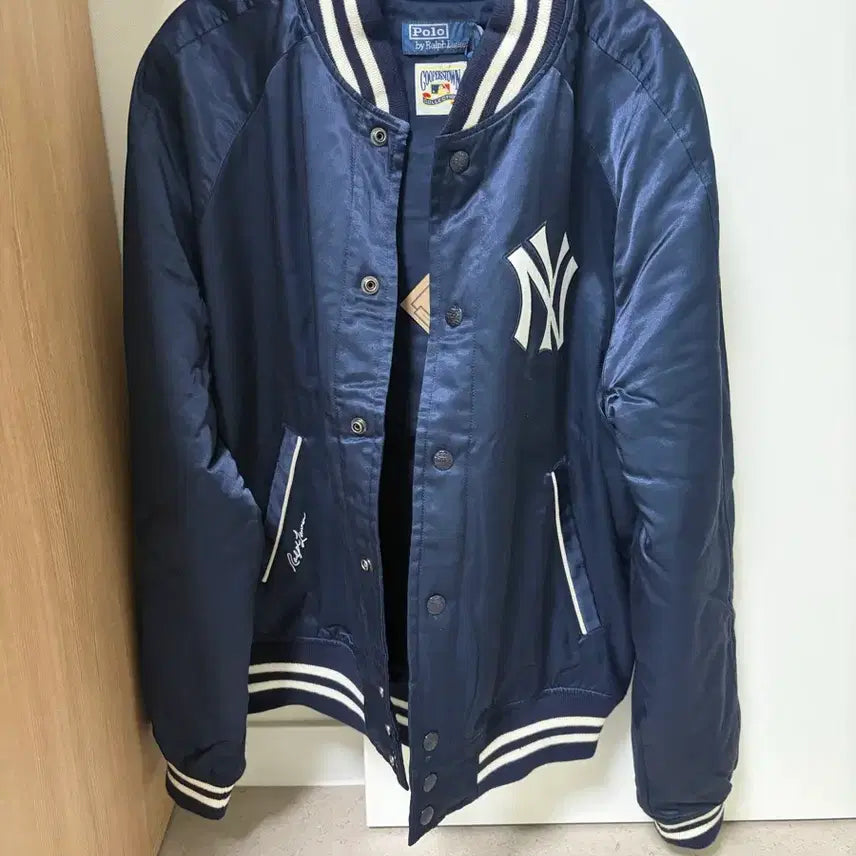 [BUNJANG] Polo Ralph Lauren Yankees Satin Jacket / [L] 폴로랄프로렌 양키스 사틴 자켓