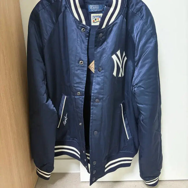 [BUNJANG] Polo Ralph Lauren Yankees Satin Jacket / [L] 폴로랄프로렌 양키스 사틴 자켓