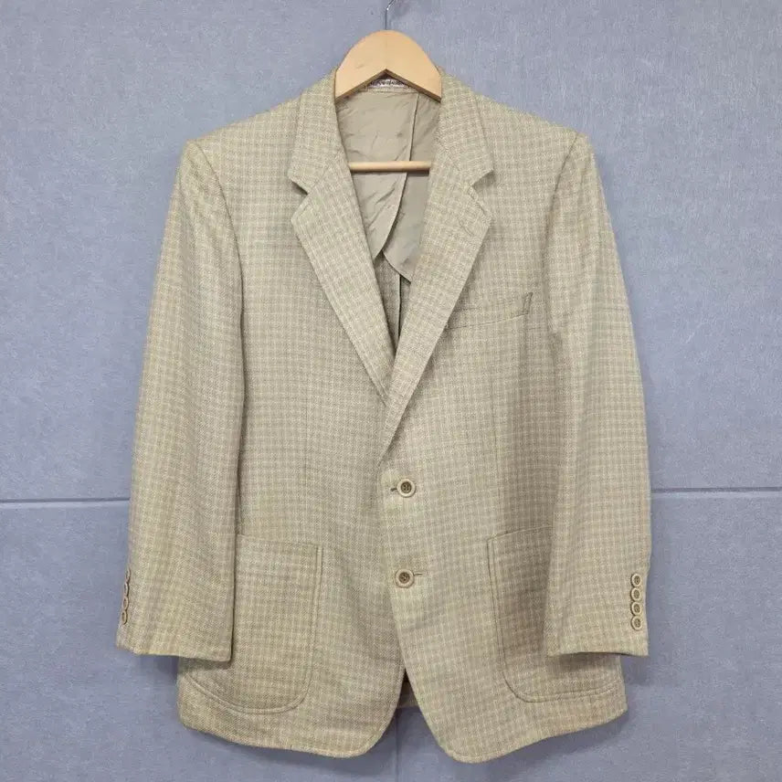 [BUNJANG] Yves Saint Laurent 1980s Vintage Silk Blend Check Blazer / 입생로랑 80년대 빈티지 실크 혼방 체크 블레이저