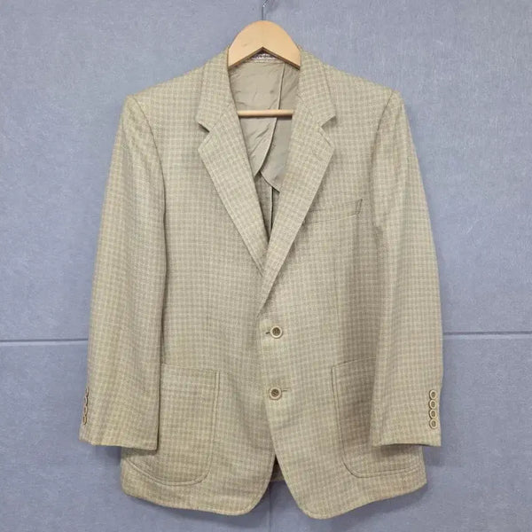[BUNJANG] Yves Saint Laurent 1980s Vintage Silk Blend Check Blazer / 입생로랑 80년대 빈티지 실크 혼방 체크 블레이저