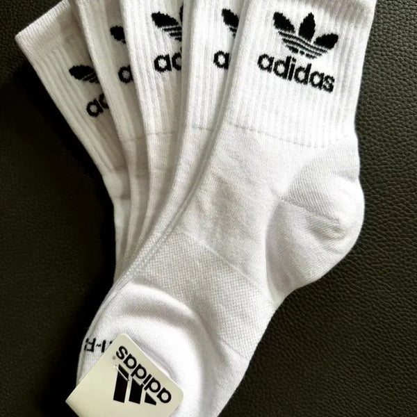 [BUNJANG] Adidas 5-Pair Socks Set White / 아디다스 양말 5켤레 세트 화이트