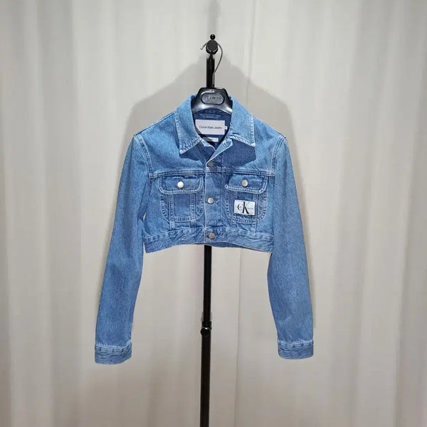 [BUNJANG] CK 90s Crop Denim Jacket (XS) / (무료배송) 여성 CK크롭 90s 데님 재킷 제니 장원영 착용 XS 50